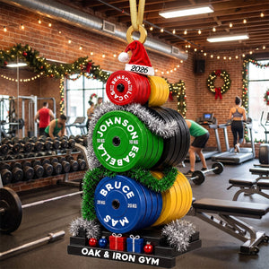 Personalized Weight Plate Christmas Tree Acrylic Ornament