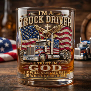 Dad Whiskey Glass โ Personalized Gifts For Christian Truck Driver
