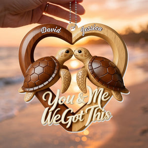 Heart With Turtles โ Personalized Acrylic Hanging Ornament