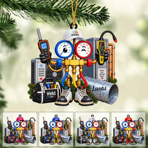 Personalized HVAC Christmas Ornament – Custom AC Technician Gift | Funny Holiday Décor For HVAC Technicians & Electricians