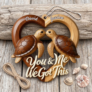 Heart With Turtles โ Personalized Acrylic Hanging Ornament