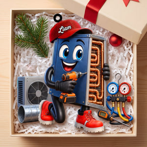 Cute HVAC Repair Mascot Ornament โ Personalized Gift For Heating & Cooling Professionals