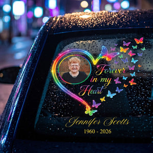 Memorial Gift For Loss Of Loved One โ Personalized Decal "Forever In My Heart"