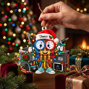 Personalized HVAC Technician Christmas Ornament – Custom Name Gift For Heating & Cooling Pros
