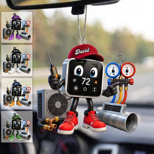 Smart Thermostat HVAC Mascot Ornament โ Funny Personalized Heating & Cooling Tech Gift