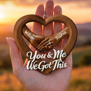 Engagement Gift Hand In Hand Couple โ Personalized Acrylic Hanging Ornament