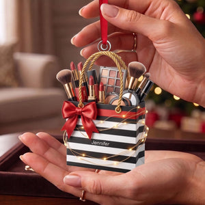 Makeup Set Beauty Brush Christmas Acrylic Ornament - Personalized Gift For Makeup Lovers