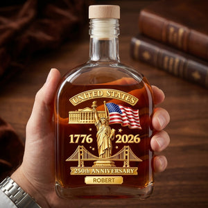 Personalized 250th Anniversary Whiskey Bottle – Patriotic Gift
