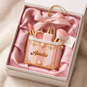 Beauty Brush Christmas Acrylic Ornament - Personalized Gift For Makeup Lovers