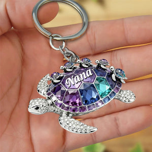 Turtle Mom Keychain - Personalized Gifts For Mom Keychain