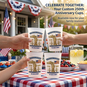 Custom Family Name 250th Anniversary USA - Personalized Frosted Cups
