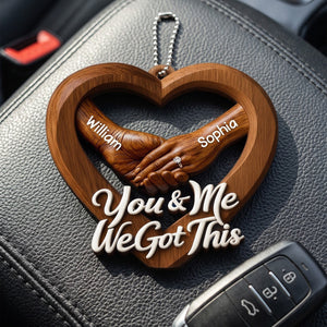 Engagement Gift Hand In Hand Couple โ Personalized Acrylic Hanging Ornament