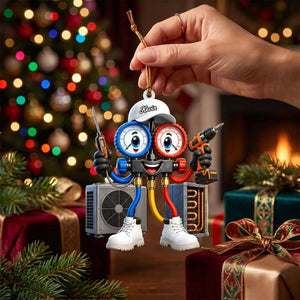 HVAC Manifold Gauge Mascot Hanging Ornament โ Personalized Gift For Heating & Cooling Professionals