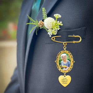 Personalized Wedding Bouquet Picture Charms Brooch Pins