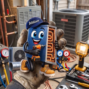 Cute HVAC Repair Mascot Ornament โ Personalized Gift For Heating & Cooling Professionals