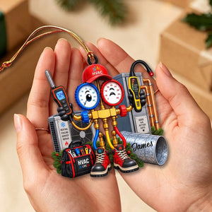 Personalized HVAC Christmas Ornament – Custom AC Technician Gift | Funny Holiday Décor For HVAC Technicians & Electricians