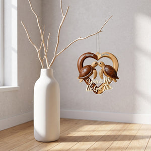 Heart With Turtles โ Personalized Acrylic Hanging Ornament