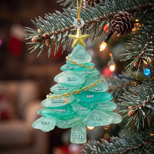 Sea Glass Tree โ Personalized Acrylic Ornament