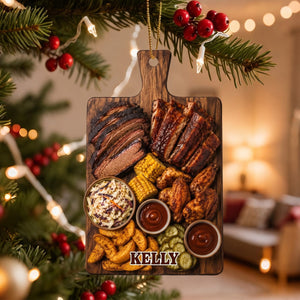 World Cuisine Platter Ornament โ Personalized Christmas Tree Hanging Decoration Gift For Foodie