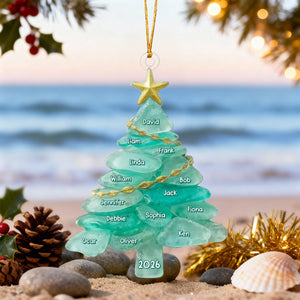 Sea Glass Tree โ Personalized Acrylic Ornament