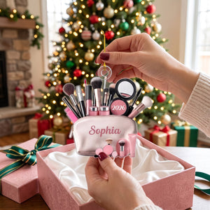 Makeup Bag Beauty Brush Christmas Acrylic Ornament - Personalized Gift For Makeup Lovers