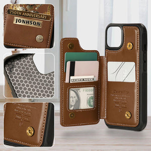 Personalized U.S. Army Leather Wallet Phone Case, 250th Anniversary Military Phone Case