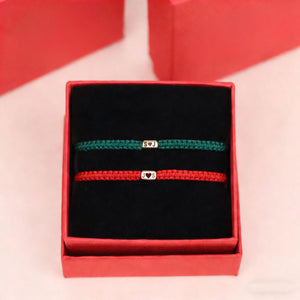 Personalized Initials Engraved Bracelet with Heart Matching Jewelry Gift for Couples