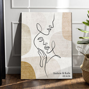 Sentimental Line Couple Art Personalized Canvas
