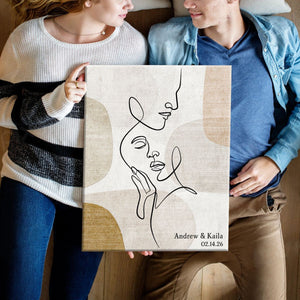 Sentimental Line Couple Art Personalized Canvas
