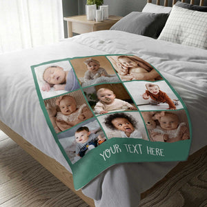 Personalized Photo Collage Blanket , Baby Blanket, Family Blanket