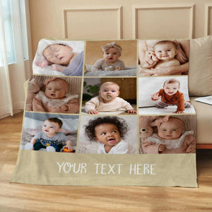 Personalized Photo Collage Blanket , Baby Blanket, Family Blanket