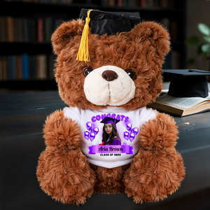 Family Personalized Custom Graduation Litter Bear Plush - Graduate Bear With Cap