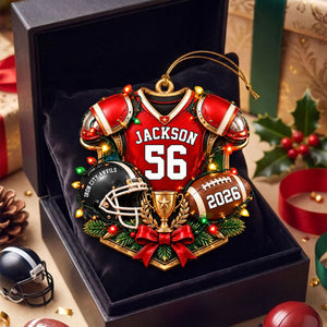 Personalized Football Ornament โ Custom Name & Jersey Number Keepsake | Gift For Kids & Football Players