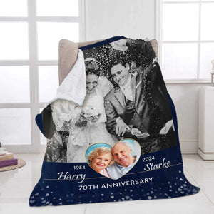 To Grow Old Together Personalized Anniversary Blanket Gifts for Couple