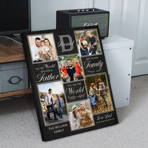 Personalized Father Photo Collage Canvas, Custom Family Photo Gift, Meaningful Father’s Day Gift, Best Dad Ever Keepsake