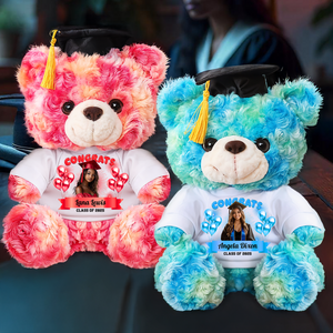 Family Personalized Custom Graduation Litter Bear Plush - Graduate Bear With Cap