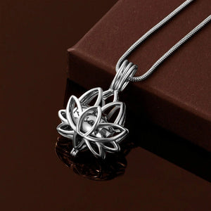 Personalized Lotus Flower with Mini Keepsake Urn Ashes Cremation Necklace Memorial Sympathy Gift for Loss of Loved One