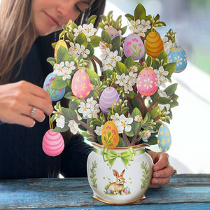 Easter Egg Tree,Bunny Pop up Easter Egg Tree Blessing Card