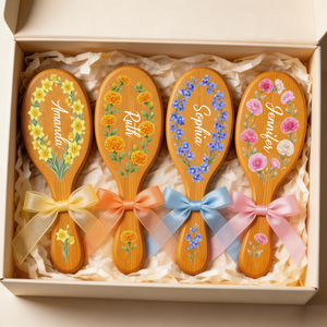 Custom Hair Brush - Personalized Best Friend Birthday Gifts For Women, Besties, Sisters, BFF - Besties Always Stick Together