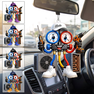 HVAC Manifold Gauge Mascot Hanging Ornament โ Personalized Gift For Heating & Cooling Professionals