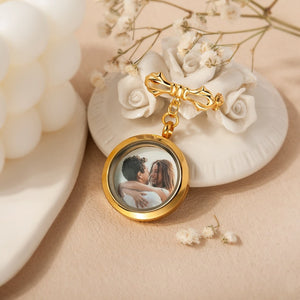 Personalized Photo Wedding Lapel Pin, Bridal Bouquet Charm Pendant