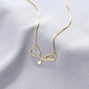 Personalized Nurse Stethoscope Necklace With Name - Ideal Graduation Gift For Medical Professionals