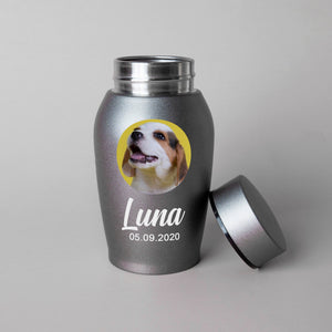 Custom Pet Photo Urn for dogs ashes, Personalized Dog Memorial Cremation Urn, Pet Memorial Gift