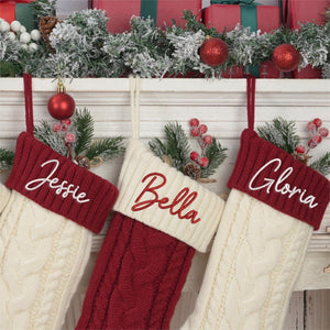 Personalized Embroidered Knitted Christmas Stockings