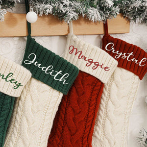 Personalized Embroidered Knitted Christmas Stockings