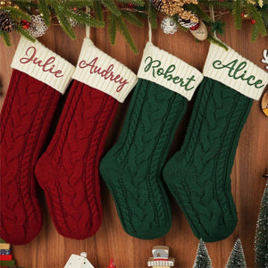 Personalized Embroidered Knitted Christmas Stockings
