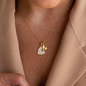 Personalized Pearl Initial Heart Necklace