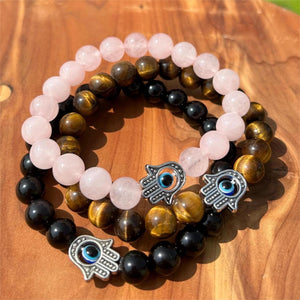 Evil Eye Elastic Bracelet,Crystal Bead Bracelet,Healing Crystals