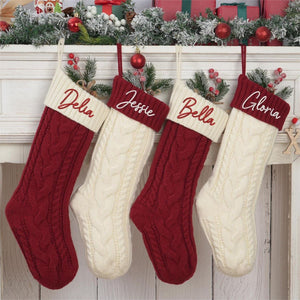 Personalized Embroidered Knitted Christmas Stockings