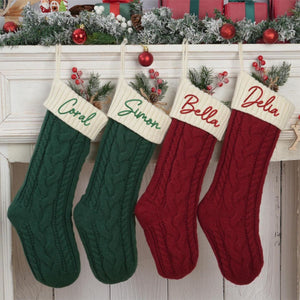 Personalized Embroidered Knitted Christmas Stockings
